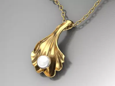 pearl flower pendant 3D print model