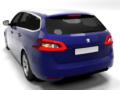 PEUGEOT 308 SW 2015 LOWPOLY Low-poly 3D model