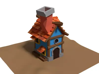 Ancient Medieval House Free low-poly 3D model