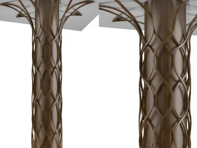 decorative column for restaurant and home with wooden material 3D model