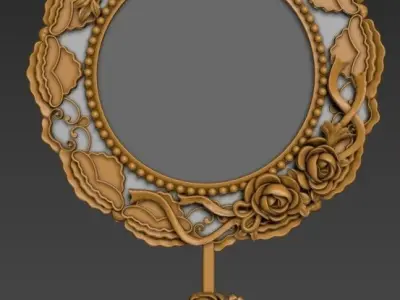 Classic decorative mirror  Low-poly 3D model