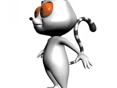 Cartoon Lemure Character Rigged Low-poly 3D model