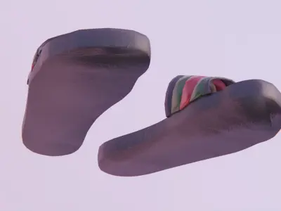 Green and Red Designer Sandals Low-poly 3D model