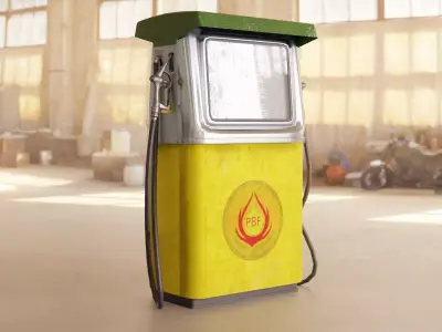 Vintage Fuel Pump Low-poly 3D model