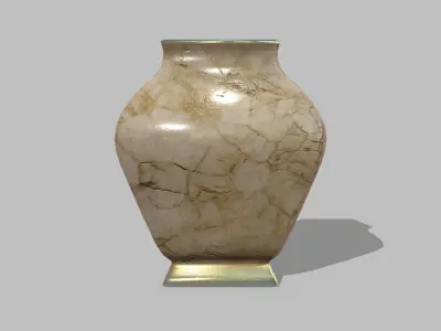 Table Set wooden chair Low-poly 3D model