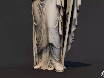 Athena Statue  Low-poly 3D model
