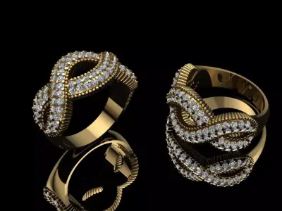 Elegant Ring Jewelry Brand Gold 3D print model purchase