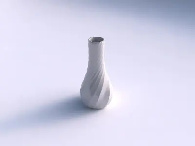 Vase curved 2 with twisted bands 3D print model
