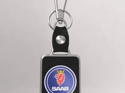 Saab car logo keychain 3d model  3D model
