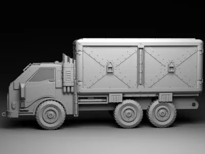 Sci-Fi Truck Low-poly 3D model