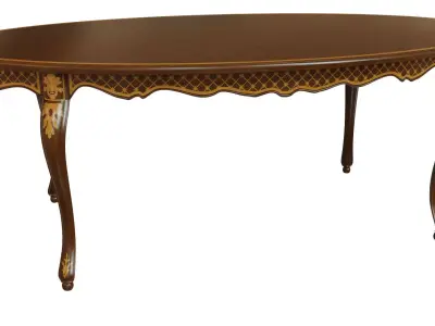 Classic table with inlaid veneer 2100 3D model