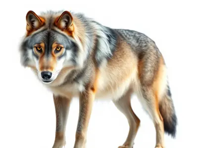 Wolf Animal Model Pack  Realistic Fur and Texture Low-poly 3D model