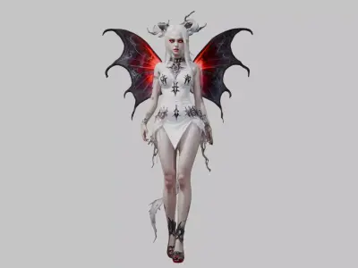 Fantasy Demonic Fairy 3D Model Low-poly 3D model