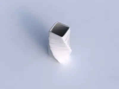 Vase twisted quadratic with smooth horizontal ribbons  3D print model