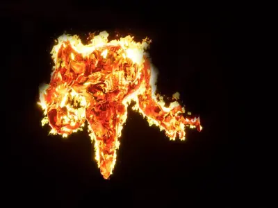 Fire elemental low-poly game engine ready 3D model Low-poly 3D model