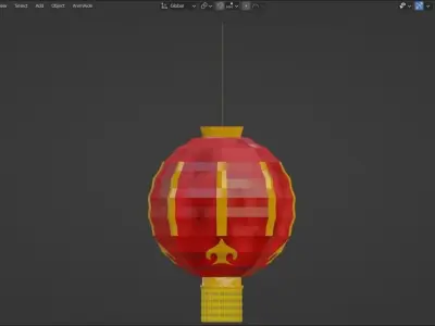 Chinese New Year Decorations 01 Low-poly 3D model