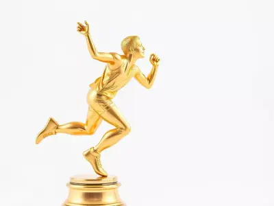 Golden Runner Trophy model pack Low-poly 3D model