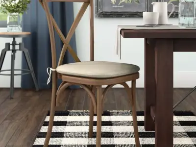 Cross Back Stacking Side Chair - 3 Finish 3D model
