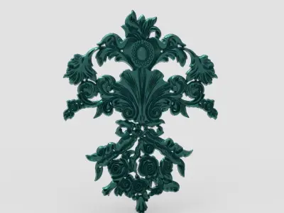 Floral Wood Carving for Furniture - 7 3D model
