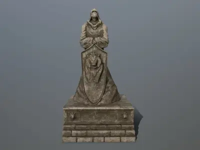 old statue 3 Low-poly 3D model