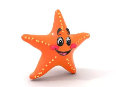 Cartoon Starfish Character Model Pack Low-poly 3D model