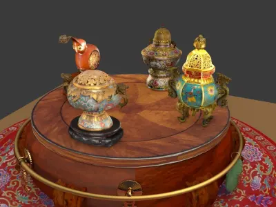  Chinese bronze and gourd  3D model