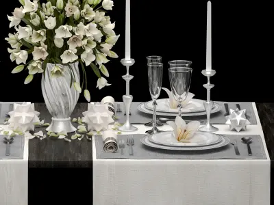 Luxury table setting 2 3D model