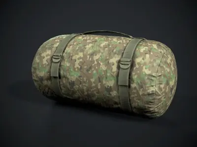 Sleeping bag 2 color options Low-poly 3D model