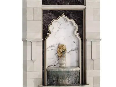 Classical Lion Head Wall Fountain Set 635 3D model