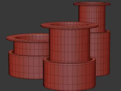 Tricolore Collection of Vases by Sebastian Herkner Low-poly 3D model