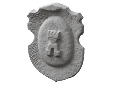 Medieval relief stone carving decoration 3D model
