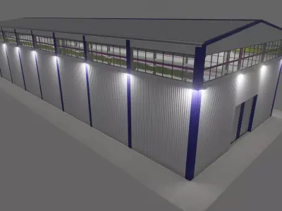 Steel Structure - Warehouse - Type-3 3D model