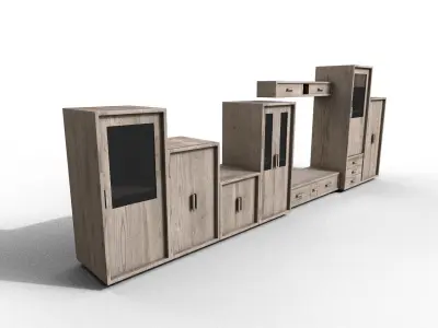 Pack 2 Sets Modern Furniture 3D Model Low-poly 3D model