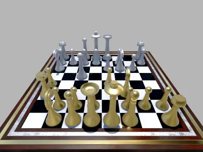 Chess Board Simple Free 3D model