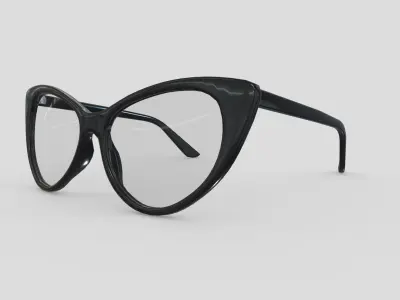Cat Eye Glasses Low Poly Low-poly 3D model