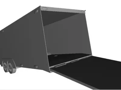 1 24 scale 24ft enclosed car trailer 3D print model