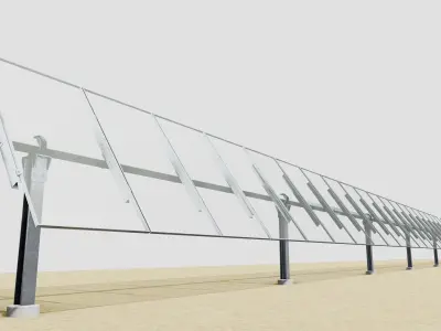 Solar Tracker Table 1x20x2-55-0-55 Degree 3D model