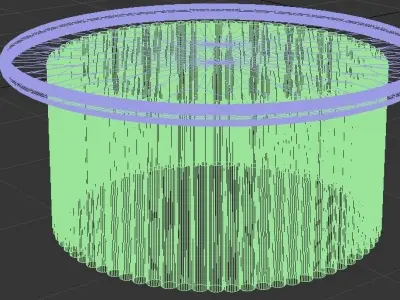 Round Turquoise Spotted Marble Dining Table Free 3D model