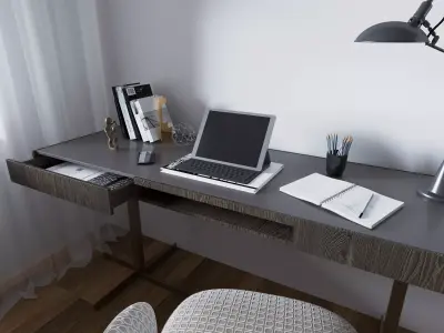 Desk with chair 3D model