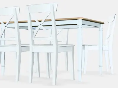 DANDERYD - INGOLF Table and 4 chairs 2 Low-poly 3D model