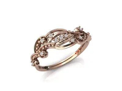 Women Ring Diamond Stone STL 3DM Lightweight Printable 3D print model 41