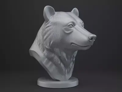 Bear Bust - Animal Figurine 3D print model
