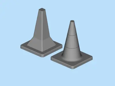 STL printable Wood Pallet  and  Road Safety Cones  3D print model