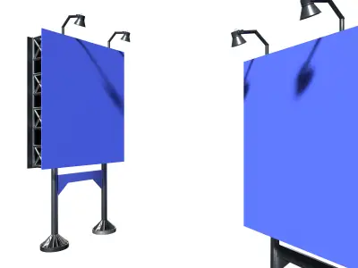 Outdoor de rua e estrada Modelo 3D Low-poly 3D model