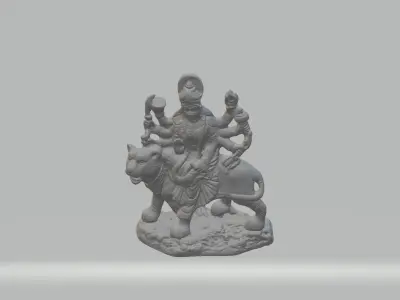 Bodhisattva riding a tiger 3D print model