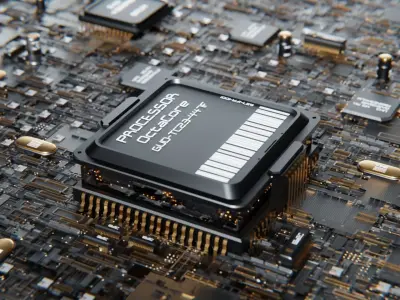 Motherboard 3d model HighPoly 3D model