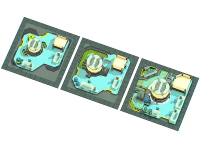 isometrical Underground Chemical Lab Room All  Low-poly 3D model