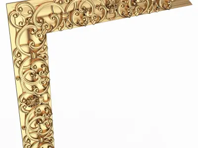 Corner Carved Plaster Molding Decoration 016 Low-poly 3D model