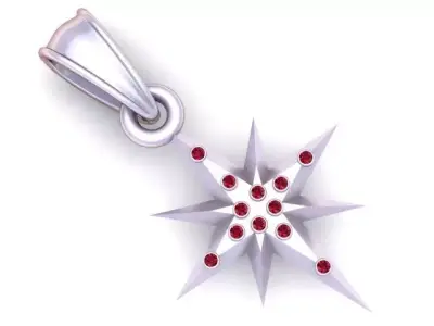 gold star pendant  3D print model