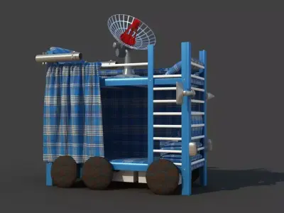 Improvised Children Bed Car 3D model
